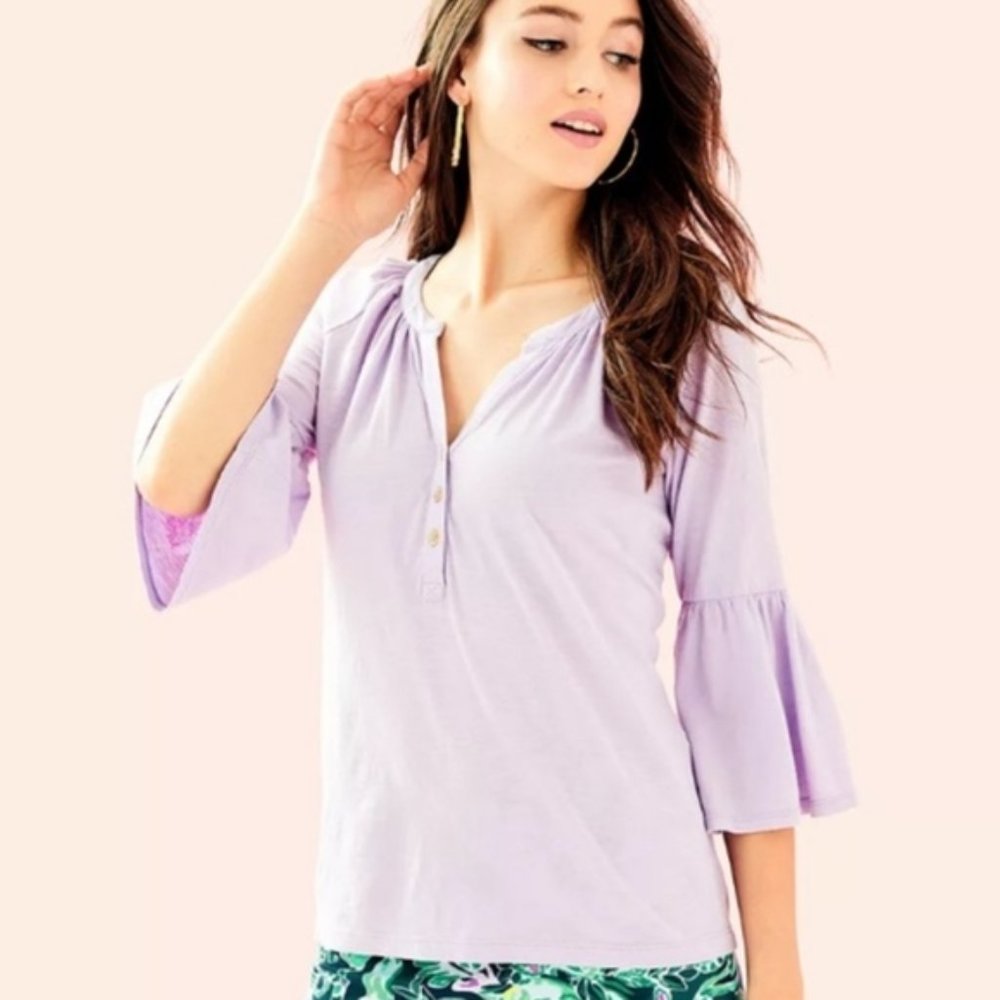 EUC LILLY PULITZER TEIGEN TOP LILAC VERBENA (S62)
